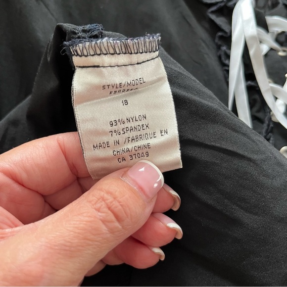 *GOTHIC LACE UP FRONT AND BACK MAXI DRESS BY CLAIRE FRANCE - Picture 12 of 17